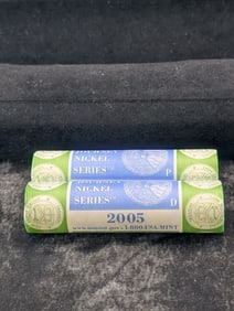 (2 Rolls) 2005 P&D "Ocean In View" Westward Journey Jefferson Nickels