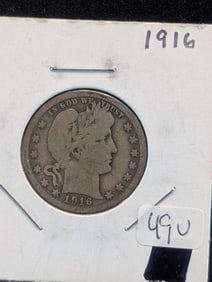 1916 Silver Barber Quarter in Vg-Fine.??