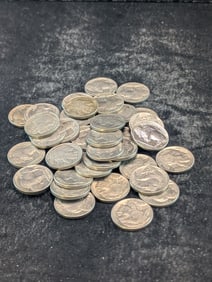 Roll Of 40 Mixed Date AU-BU Buffalo Nickels.
