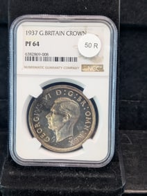 1937 Great Britain-1 Crown Silver Proof Coin NG