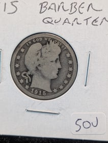1915 Silver Barber Quarter in Very good shape.?