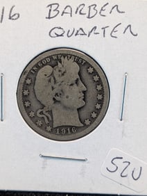1916 Silver Barber Quarter in Very Good Shape.?