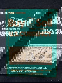 1972 Rare US Currency Book, (Including $500 & $1,000 Bills-Showing Currencies From 1862+), Great