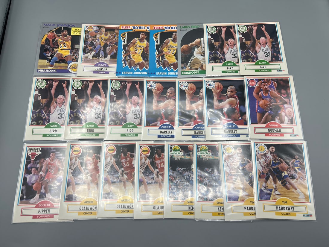 Lot of (22) 1990s Basketball Star Player Cards - Varying Conditions - Magic Johnson, Larry Bird, (1 of 5)