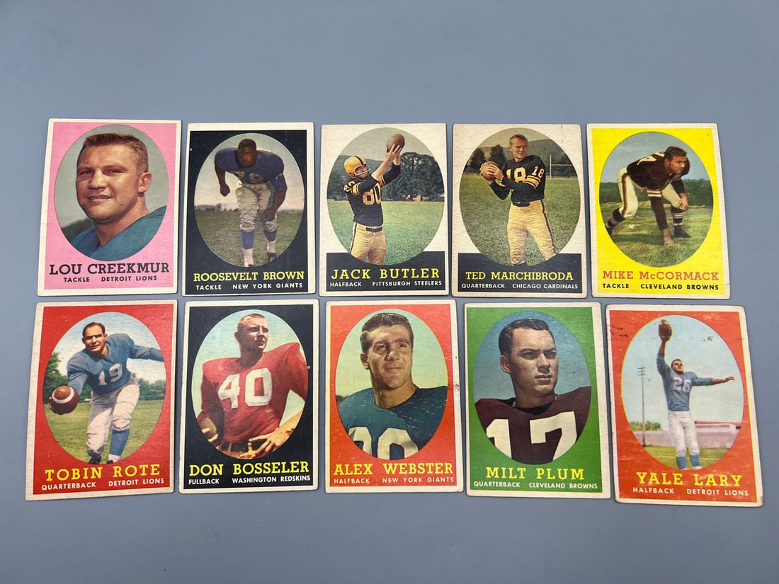 (Lot Of 10) 1958 Topps Football HOF + Stars - Varying Conditions (1 of 2)