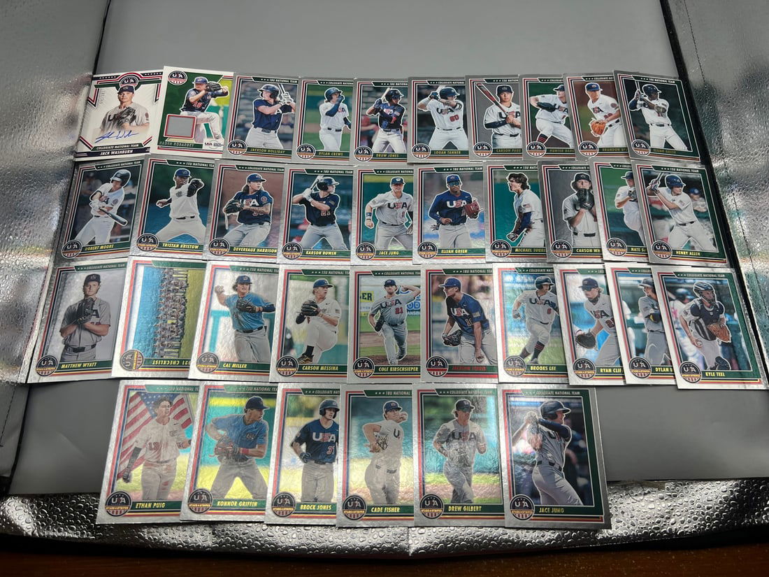 Lot of (30+) 2022 Panini Team USA Stars & Stripes Baseball Cards W/ Auto and Relic - Jackson (1 of 5)