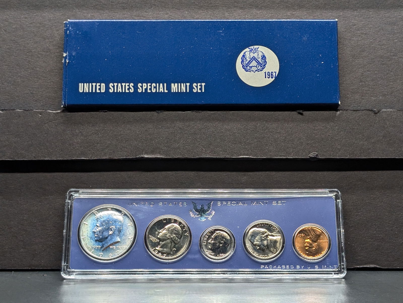 1967 U.S. Mint Special Mint Set Contains One 40% Silver Kennedy Half Dollar (1 of 3)