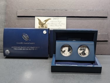 U.S. Mint American Silver Eagle 2012 San Francisco, Reverse Proof and Proof Two-Coin .999 Fine