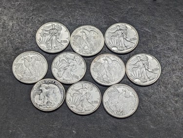1/10th Troy Oz. Each .999 FINE SILVER American Eagle Designed Miniature Rounds (10 PCS)