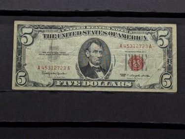 1963 Five Dollar Red Seal U.S Note