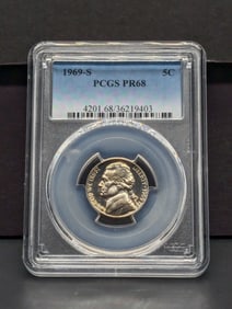 1969-S PROOF Jefferson Nickel - PCGS PR68