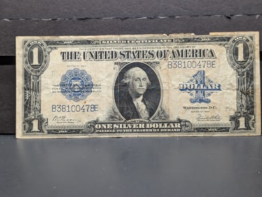 Series 1923 Large Size Blue Seal One Dollar Silver Certificate ( Nicked Named Horse Blanket Due to