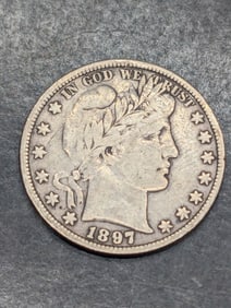**VF** 1897 Barber Silver Half Dollar