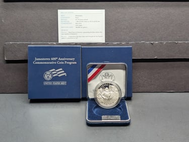 2007-P PROOF Jamestown 400th Anniv. Commem Silver Dollar in OGP w/ COA