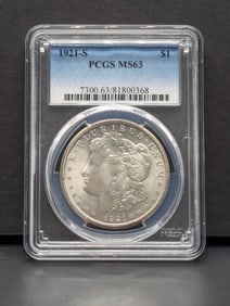 1921-S Morgan Silver Dollar - PCGS MS63