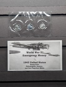 WWII Emergency Money -  1943 Lincoln Steel Cents in High Grade