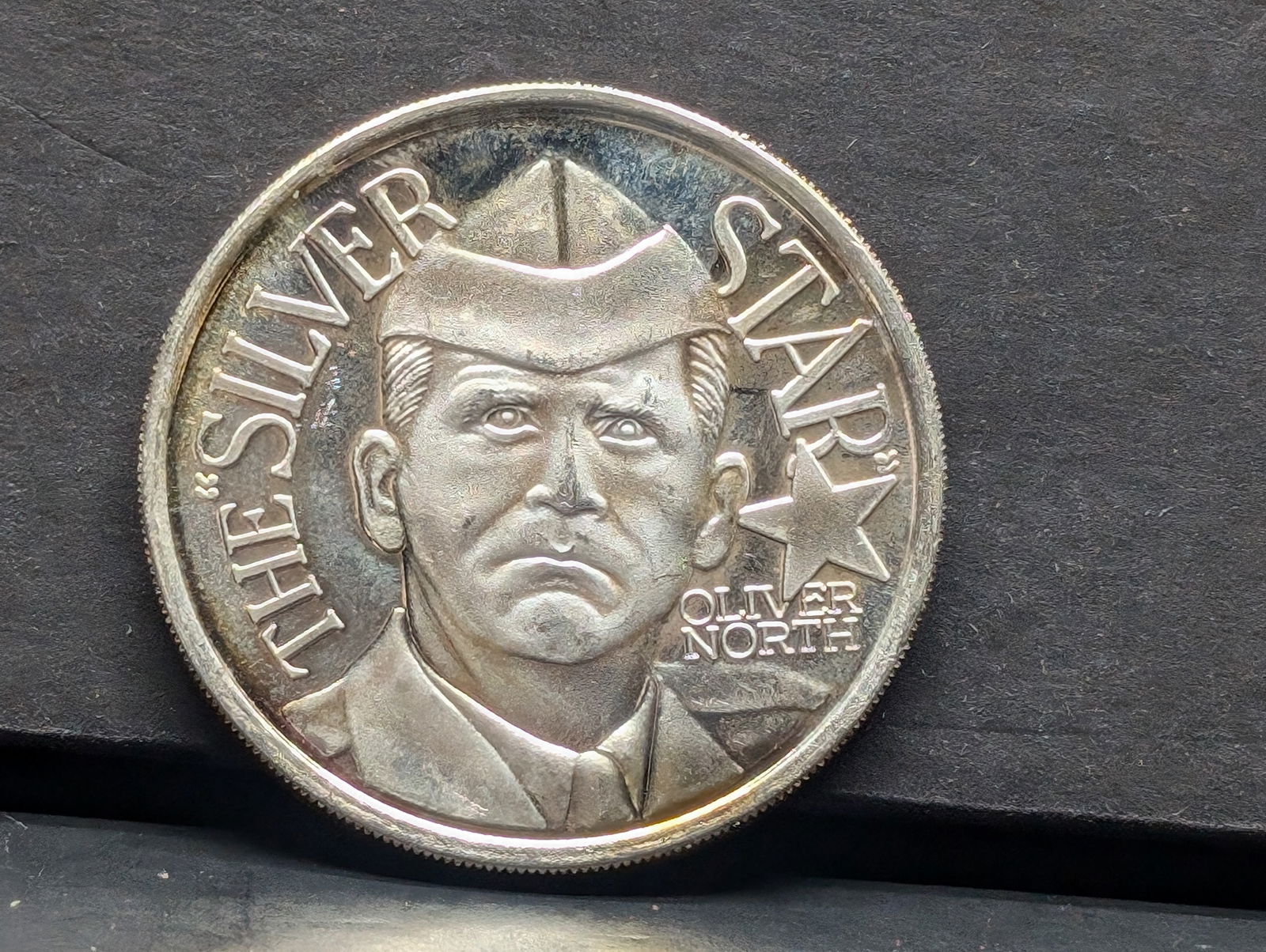 1 Oz. .999 FINE SILVER The Silver Star - Oliver North Designed Round (1 of 2)