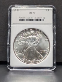 1994 American Silver Eagle - NCG Cert. MS70