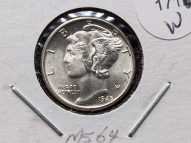 1945 Mercury Dime MS