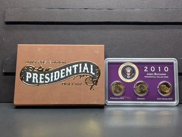 2010-P,D&S James Buchanan Presidential Dollars in Nice Display