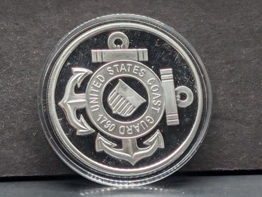1 Oz. .999 FINE SILVER U.S. Coast Guard Designed Round in Capsule