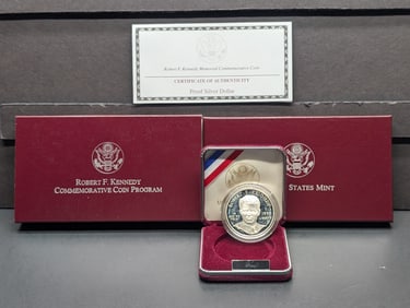 1998-S PROOF Robert F. Kennedy Commem Silver Dollar in OGP w/ COA