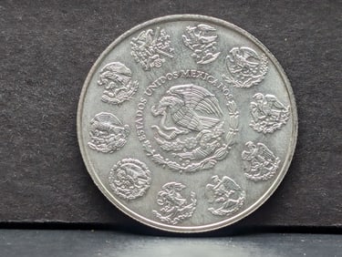 1 Oz. .999 PURE SILVER 2012 Mexico Libertad Designed Round
