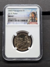 2022-P Sacagawea Ely S. Parker $1 Coin - NGC MS67