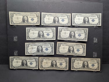 (5) 1957, (4) 57-A, 57-B Series $1.00 Silver Certificates *VF* Including Star Note