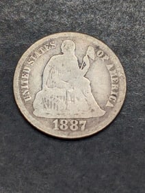**VG** 1887-S w/Legend Seated Liberty Dime
