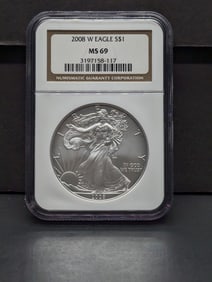 2008-W American Silver Eagle - NGC MS69