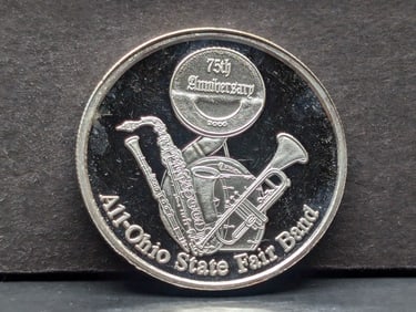 1 Oz. .999 FINE SILVER All-Ohio State Fair Band Designed Round in Capsule
