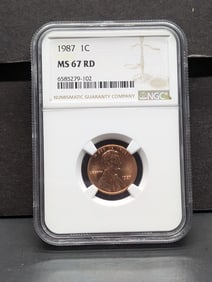 1987 Lincoln Memorial Cent - NGC MS67 RD