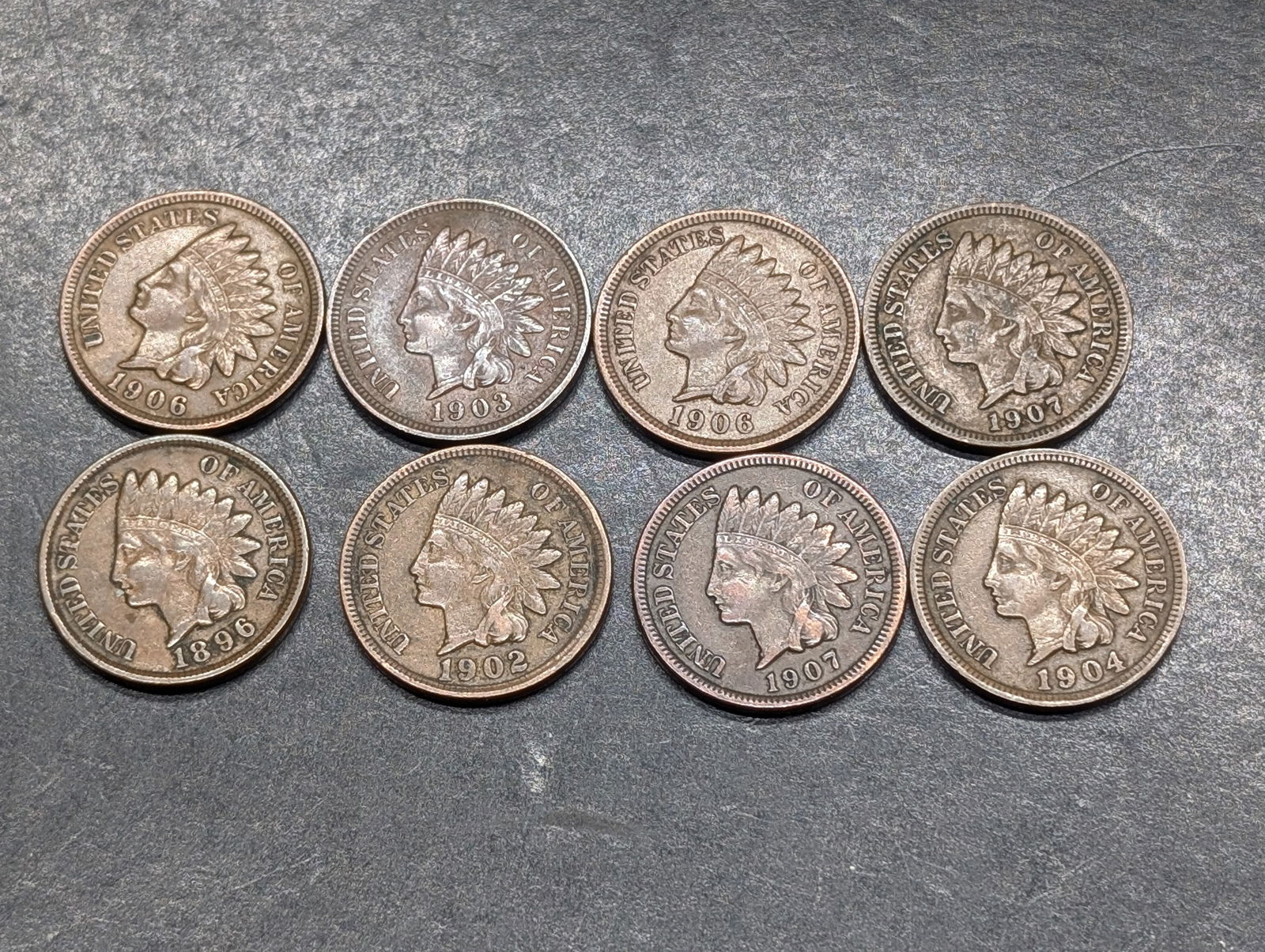 Lot of 8 Various Dated High Grade Indian Head Cents (1 of 4)