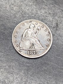 1875 Seated Liberty 20 Cent Piece - XF - Scarce Date/Type!!