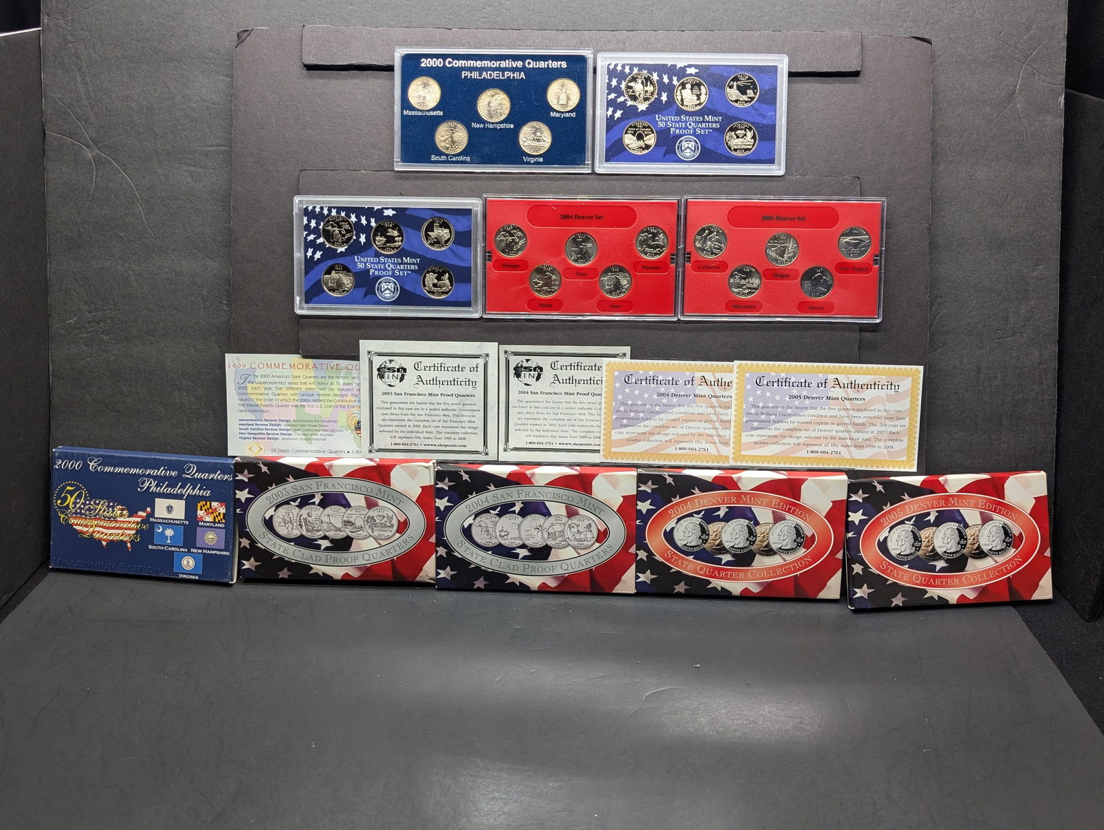 2000-2005 Philadelphia, Denver & San Francisco Mint Statehood Quarter Collection (5 PCS) (1 of 7)