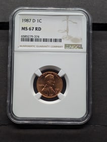 1987-D Lincoln Memorial Cent - NGC MS67 RD