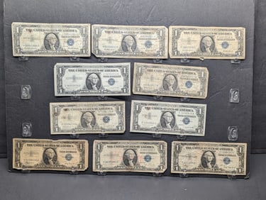 (2) 1935-A, 35-D, (3) 1957, (2) 57-A, (2) 57-B Series $1.00 Silver Certificates *Average Circ*