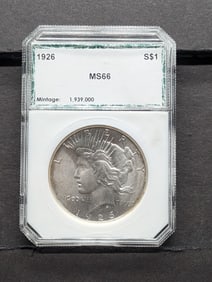 1926 Peace Silver Dollar - PCI MS66 - Ultra Rare in High Grade!