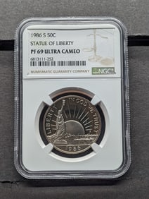 1986-S PROOF Statue of Liberty Half Dollar - NGC PF69 ULTRA CAMEO