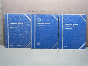 BIG!! Partial Jefferson Nickel Collection in 3 Whitman Albums Including Key Dates