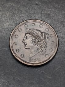 **AU** 1838 Coronet Head Large Cent