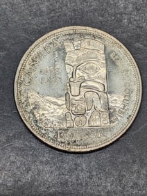**UNC** 1958 Canada 1 Silver Totem Dollar