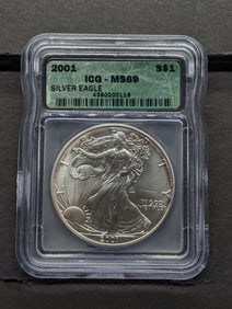 2001 American Silver Eagle - ICG Cert. MS69