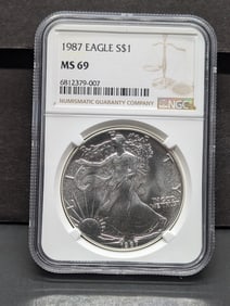 1987 American Silver Eagle - NGC MS69