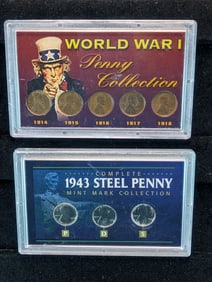 World War-1 & 1943-P,D,S- Steel Penny- OGP case?