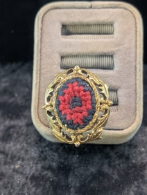 Vintage Ring with Flower Design Adjustable Size
