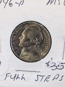1946-D Jefferson Nickel with full steps