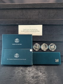 1994-P U.S. Veterans Commemorative Proof Silver Dollars 3-Coin Set With OGP & COA Commemorating: