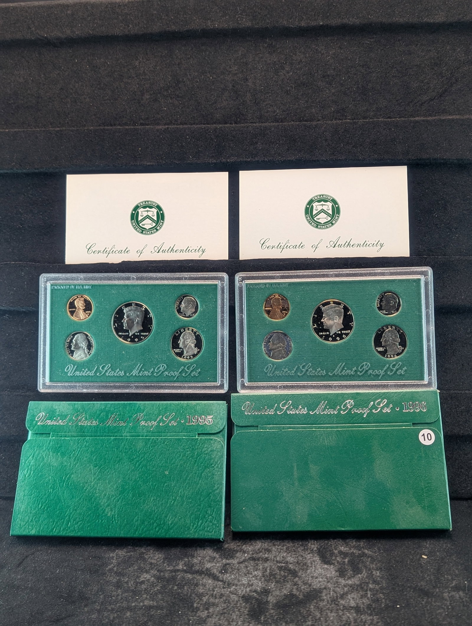 (2 sets) United States Mint Proof Sets 1995-S and 1996-S OGP: (2 sets) United States Mint Proof Sets 1995-S and 1996-S OGP